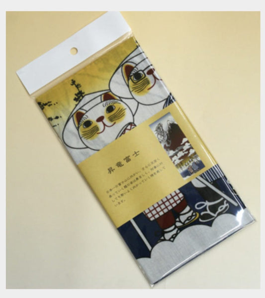 Lucky Beckoning Cat - Shoryu Fuji Japanese Towel