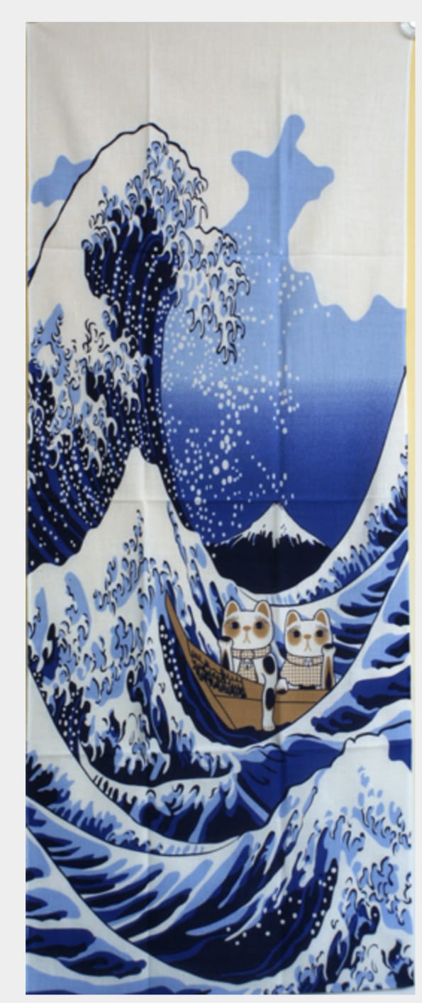 Fuku Manelci Cat - Namifuji Japanese Tenugui