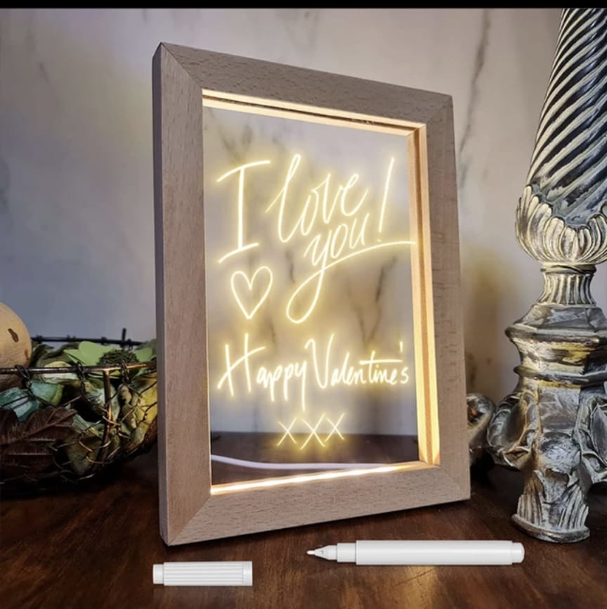 Wooden Touch Control LED Picture Frame