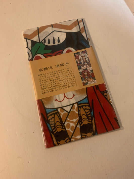 Fuku Manelci Cat - Kabuki Renjishi Japanese Tenugui