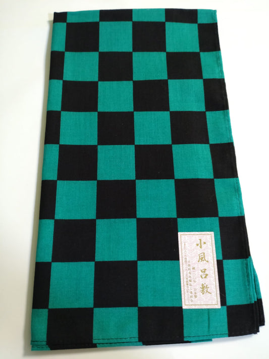 Print Small Furoshiki Checkered Pattern (green) Demon Slayer - 鬼滅之刃竈門炭治郎羽織圖紋系列