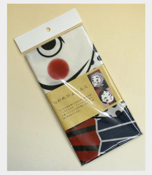 Okame Hyottoko Printed Japanese Tenugui